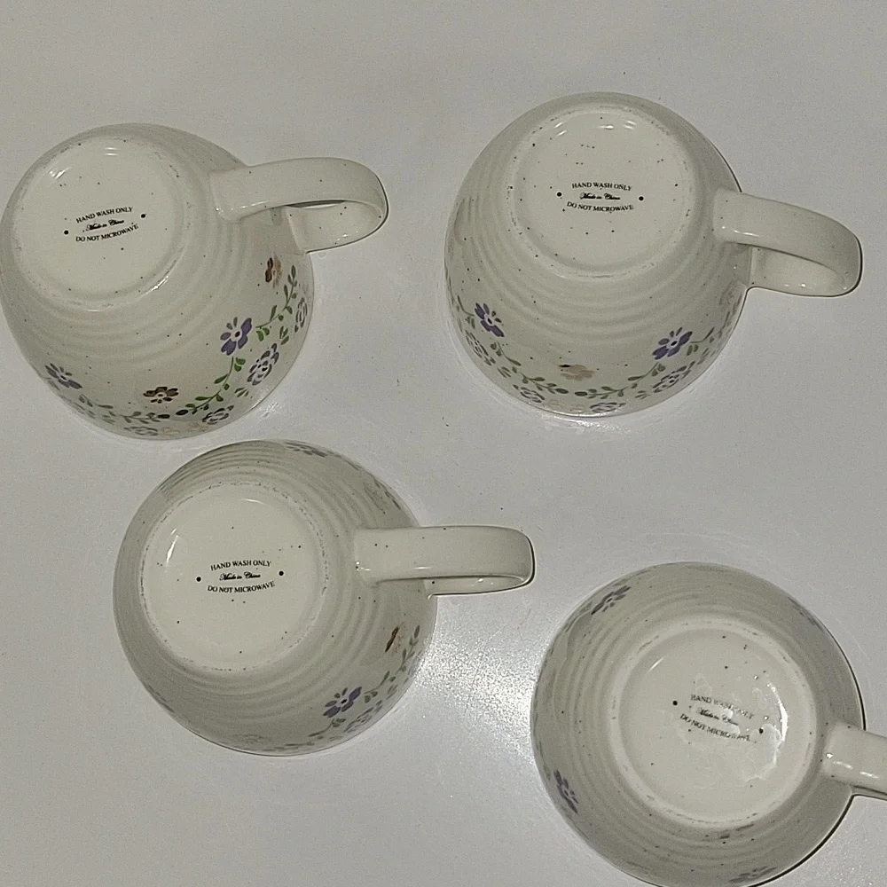 💐Trueliving Ceramic Floral 16 Oz Cups/Mugs With Floral Graphics - Lavendar - Picture 3 of 5